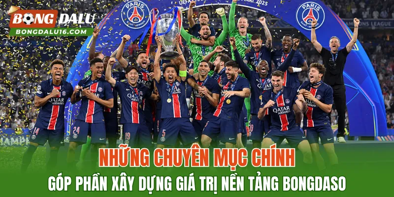 Những chuyên mục chính góp phần xây dựng giá trị nền tảng Bongdaso